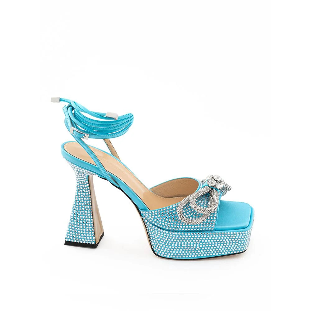 MACH & MACH Blue Leather Platform - Sandals