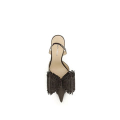 MACH & MACH Brown Raffia Pumps