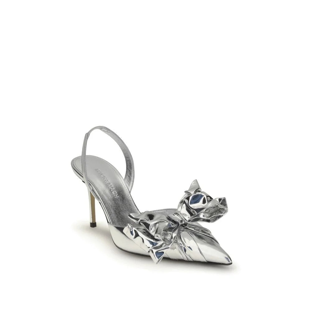 MACH & MACH Cadeau Silver Wrapped Leather Pumps - Heels