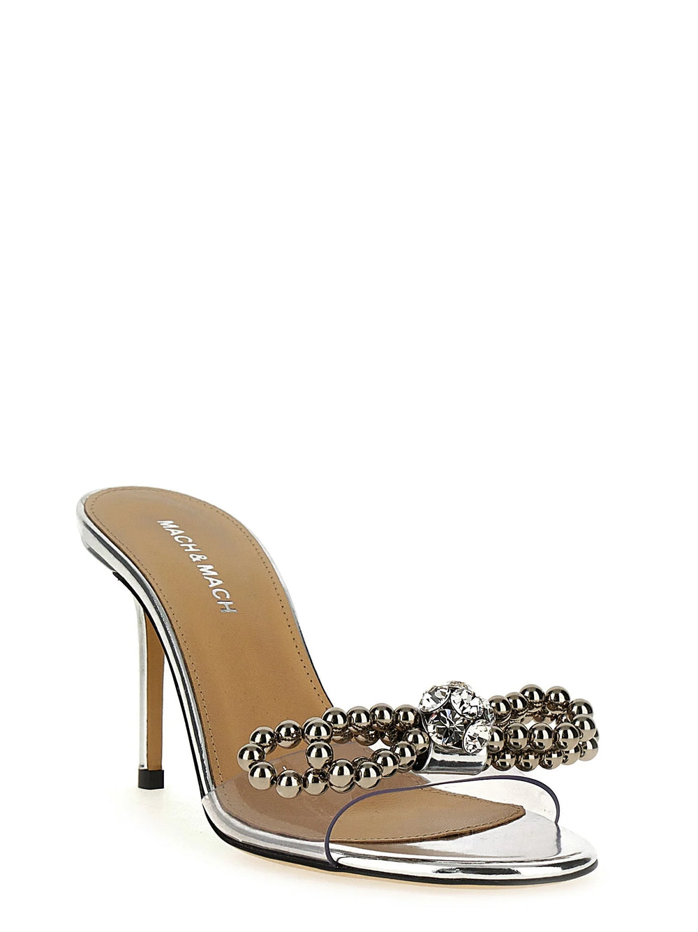 MACH & MACH Silver Pvc Stiletto Heel Sandals - EU37/US7