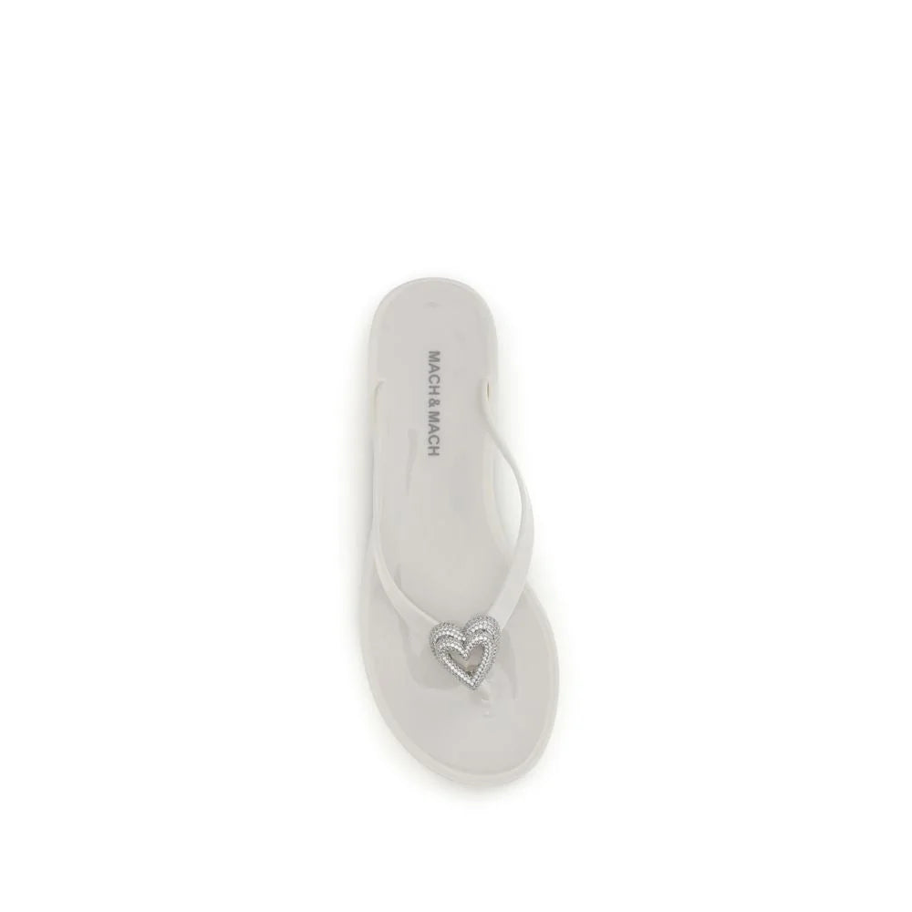 MACH & MACH White Rubber Flat Sandals