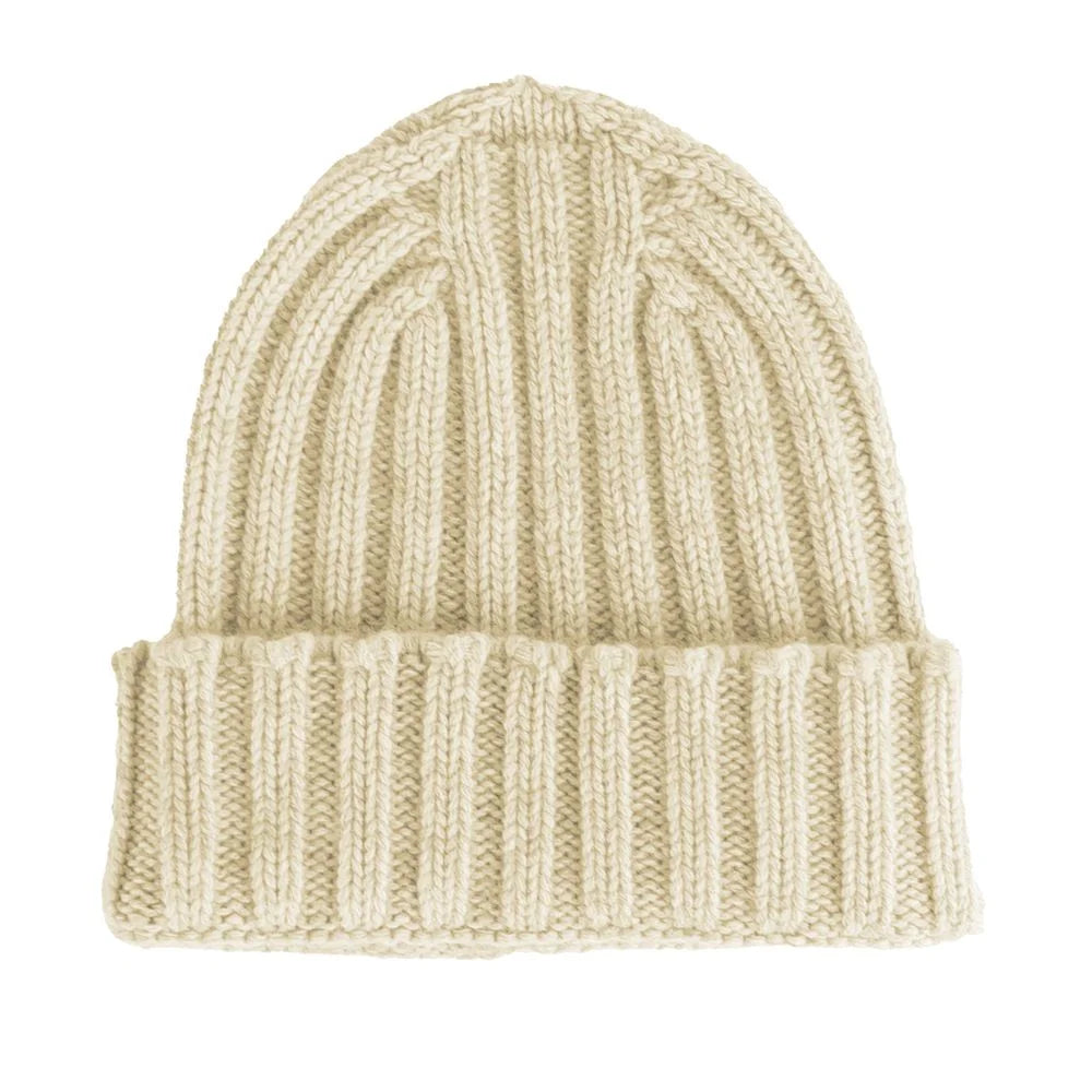 Made in Italy Beige Cashmere Hat - UNI - Beanies