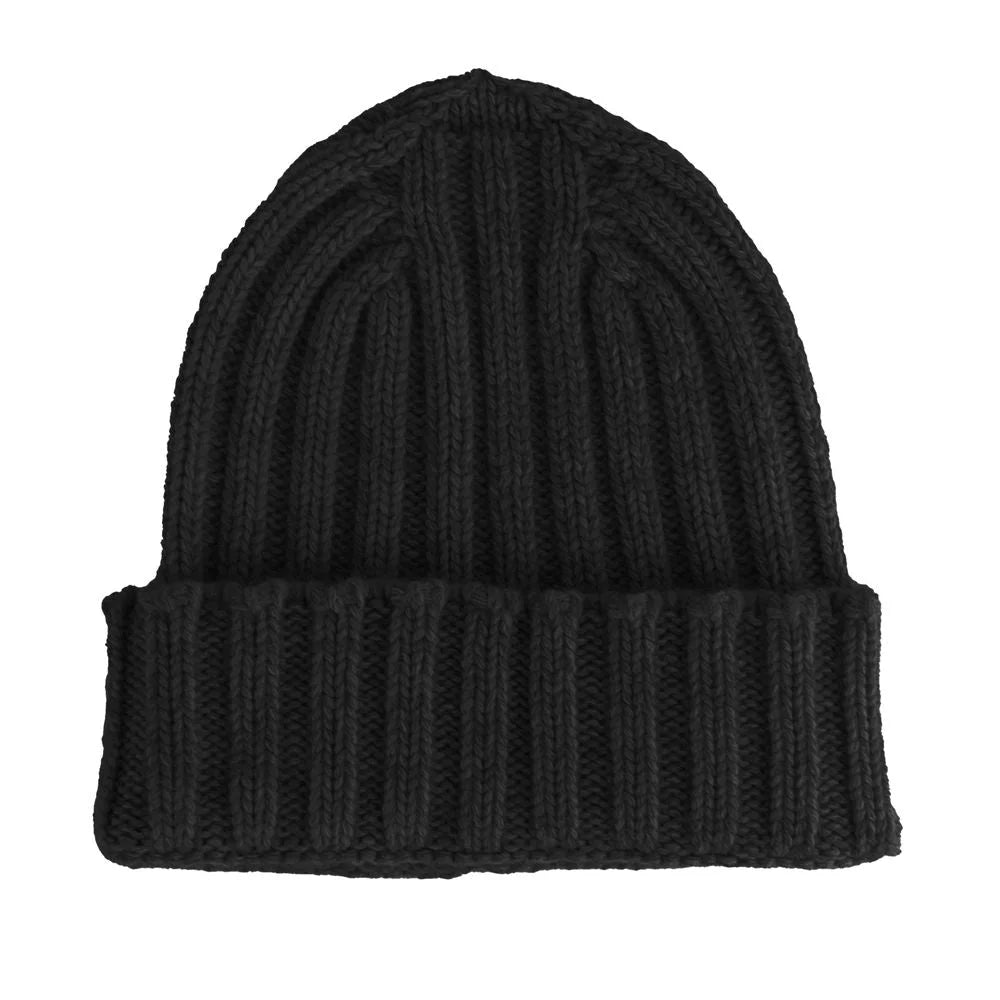 Made in Italy Black Cashmere Hat - UNI - Beanies