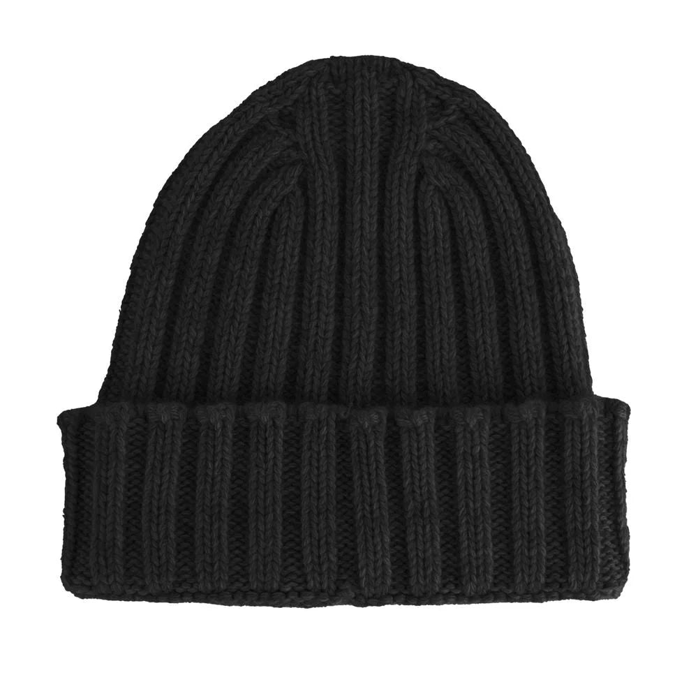Made in Italy Black Cashmere Hat - UNI - Beanies