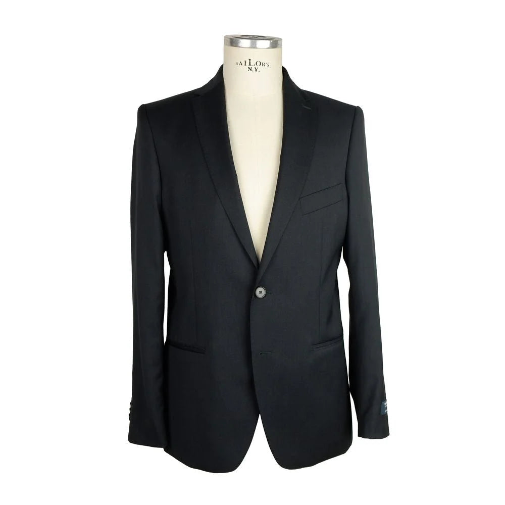 Made in Italy Black Wool Men Suit - Suits