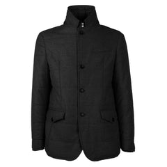 Made in Italy Black Wool Men’s Jacket with Cashmere Touch - IT46 | S