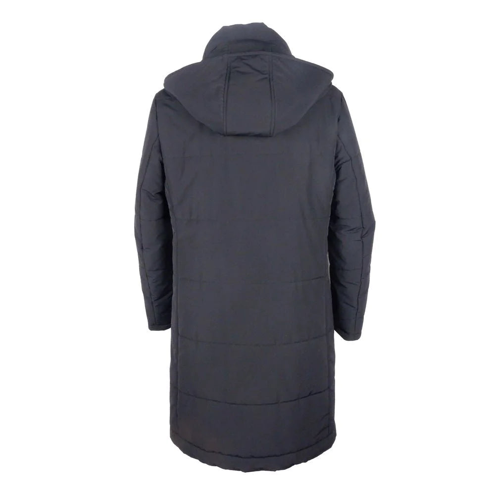 Made in Italy Black Wool Men’s Raincoat