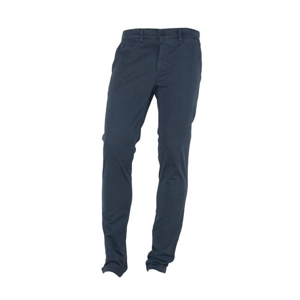 Made in Italy Blue Cotton Men Pant - Chinos