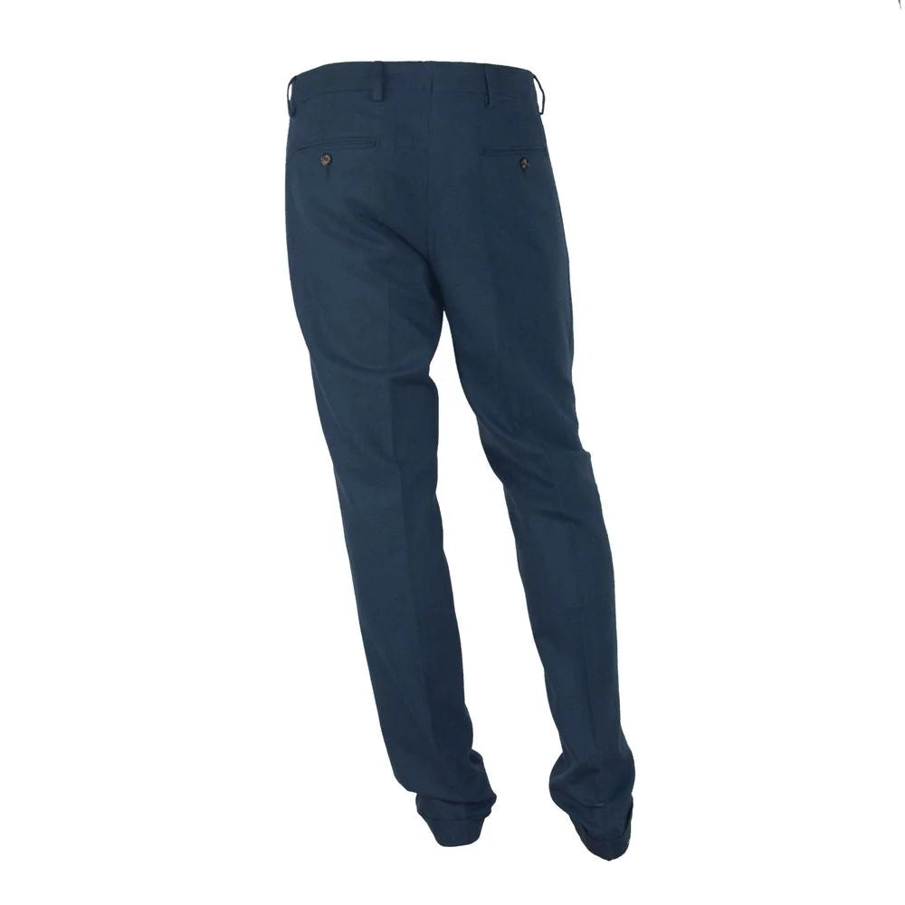Made in Italy Blue Cotton Men Pants - One Size - Trousers