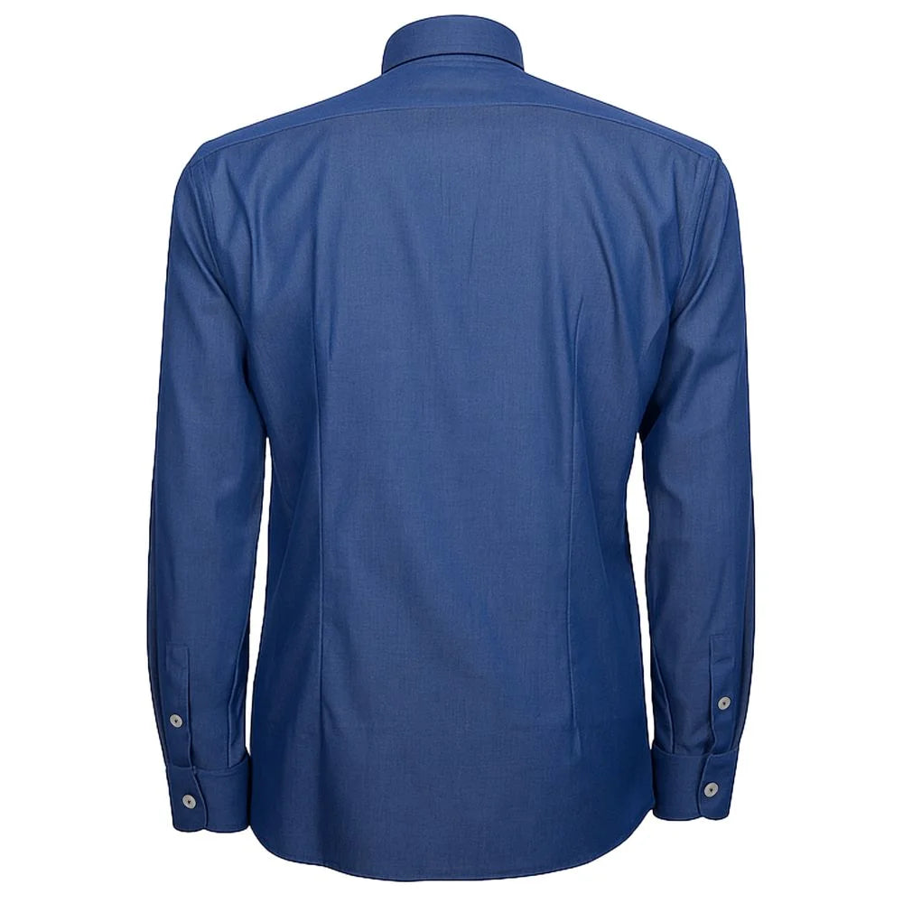 Made in Italy Blue Cotton Men’s Shirt