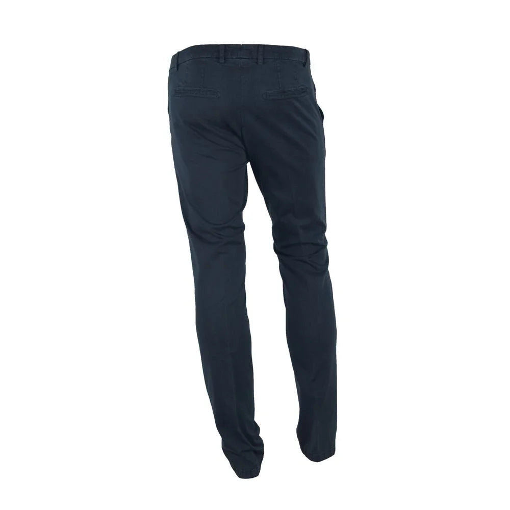Made in Italy Blue Cotton Men’s Trouser - IT52 | XL - Trousers