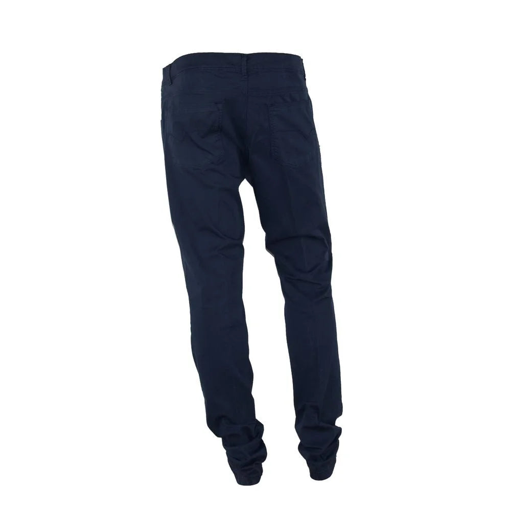 Made in Italy Blue Cotton Men’s Trouser - Trousers