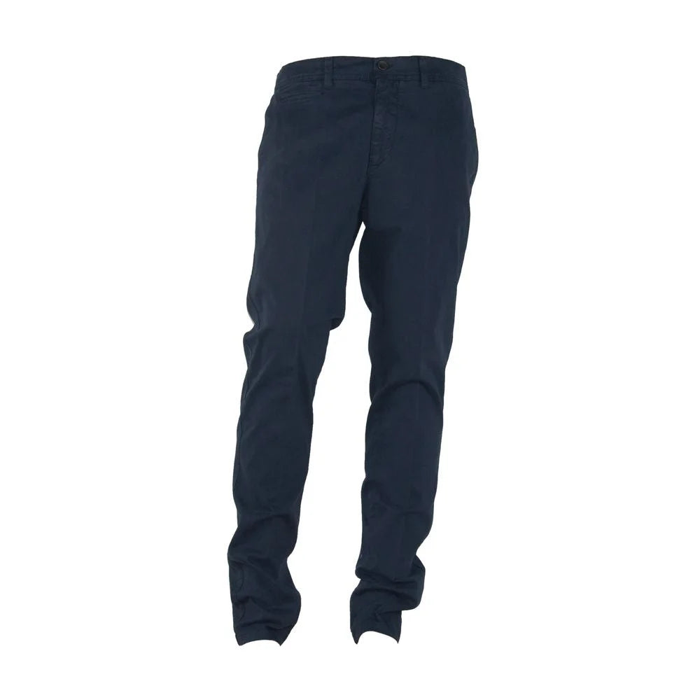 Made in Italy Blue Cotton Men’s Trouser - Trousers
