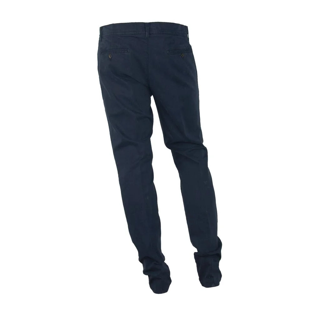 Made in Italy Blue Cotton Men’s Trouser - Trousers