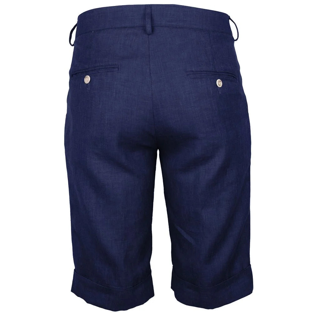 Made in Italy Blue Linen Short