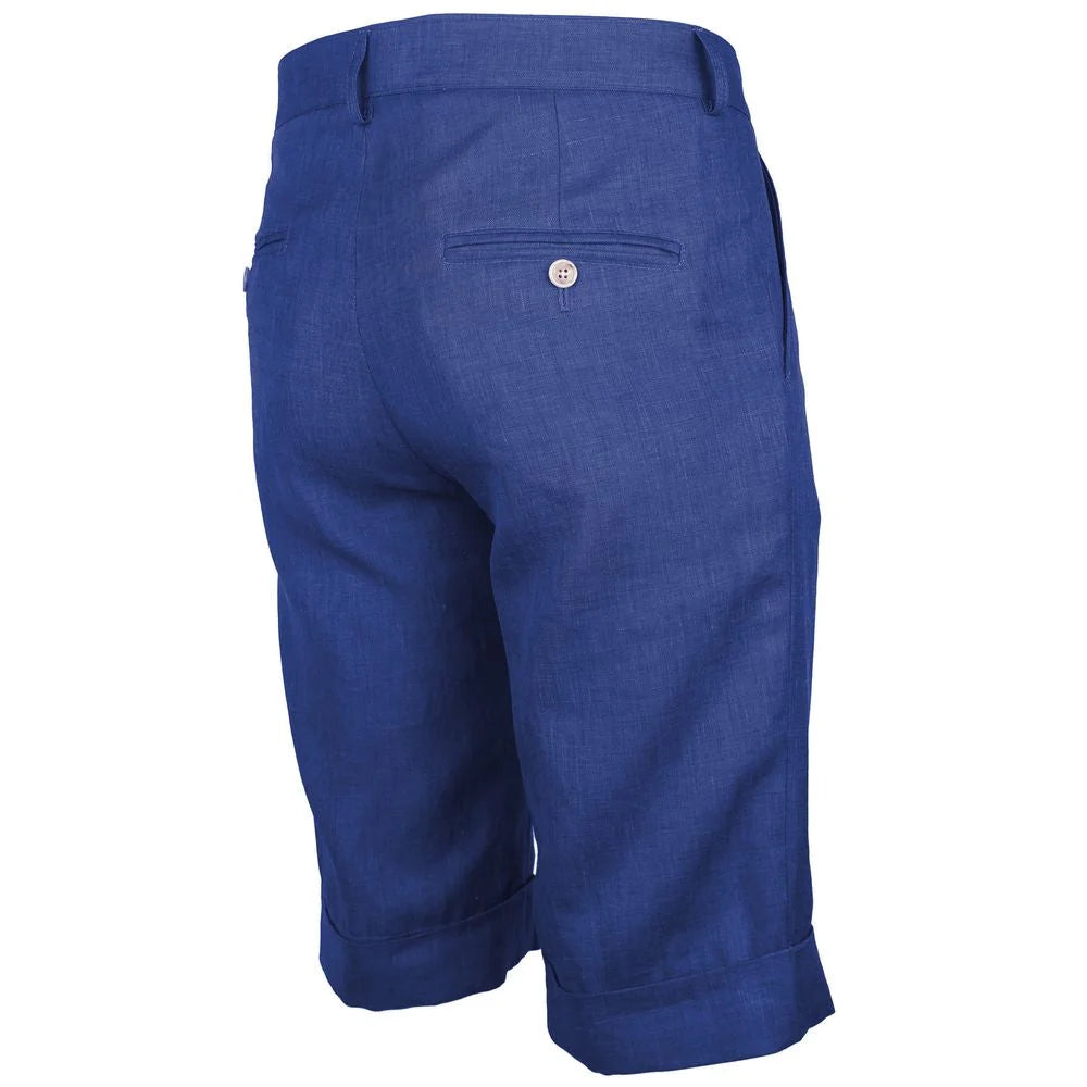 Made in Italy Blue Linen Short - IT48 | M
