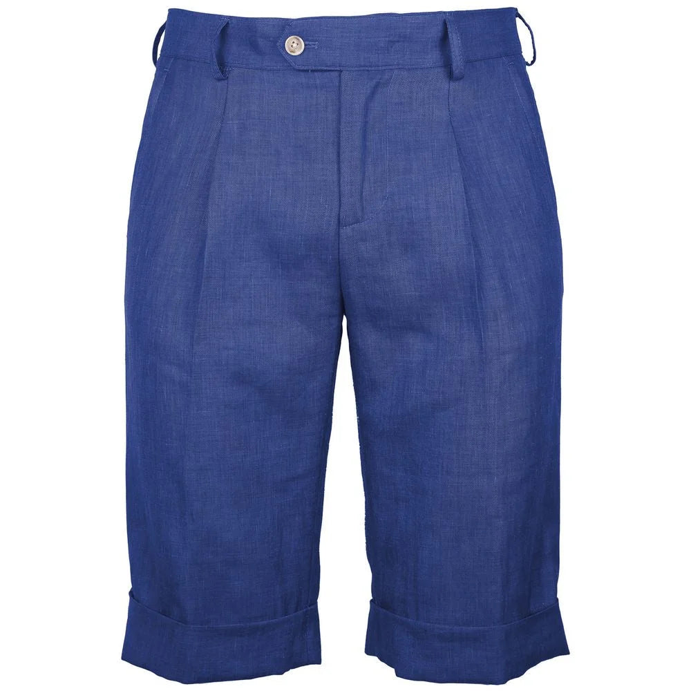 Made in Italy Blue Linen Short - IT48 | M