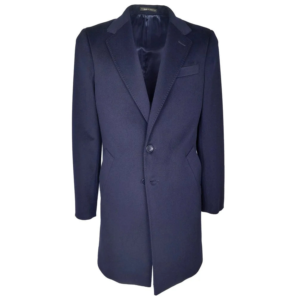 Made in Italy Blue Wool Coat