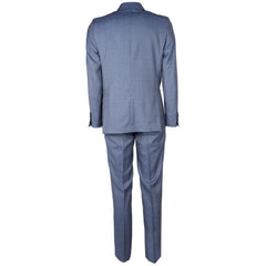 Made in Italy Blue Wool Men Suit Jacket Trouser Combo - Pant Suits