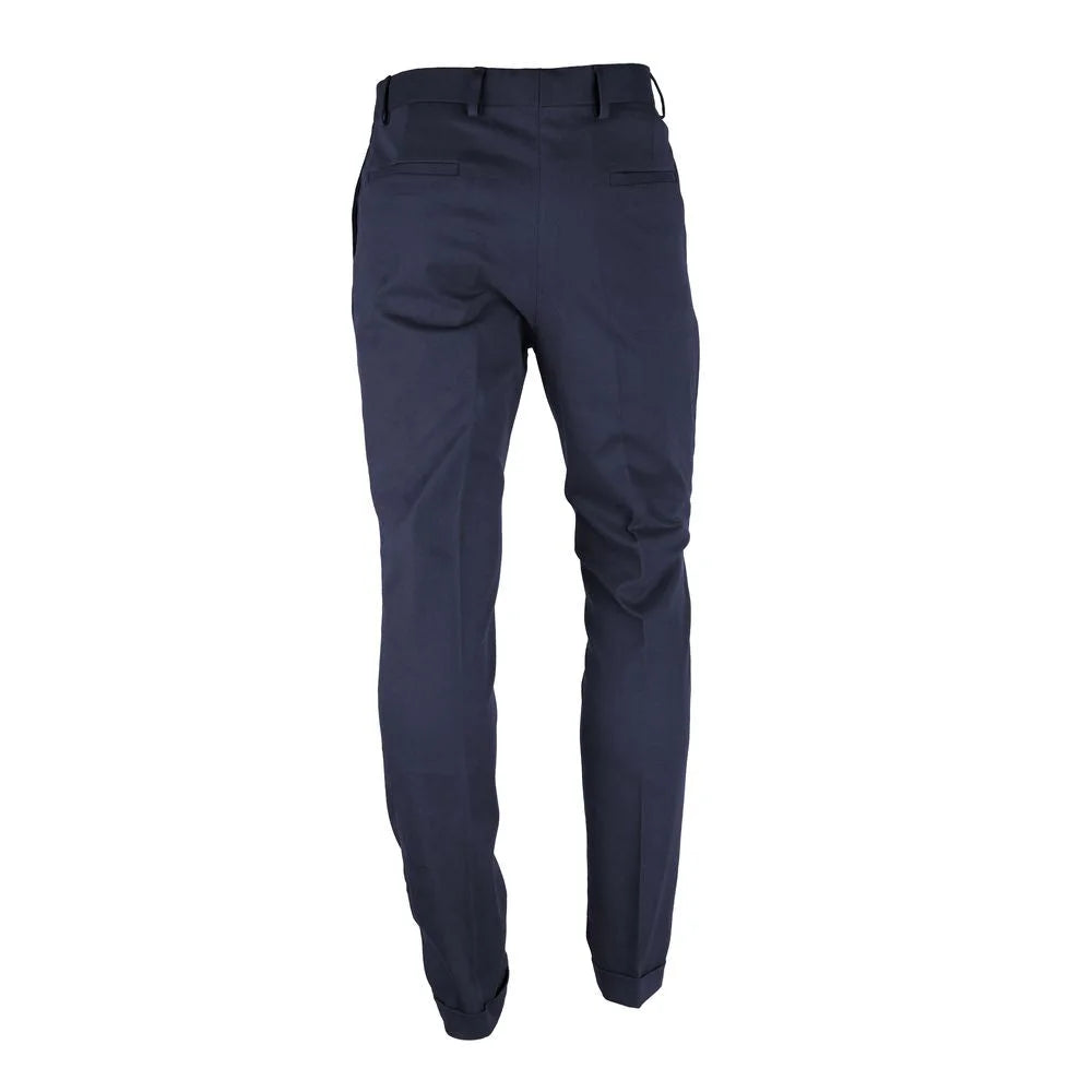 Made in Italy Blue Wool Men Trousers - Trousers