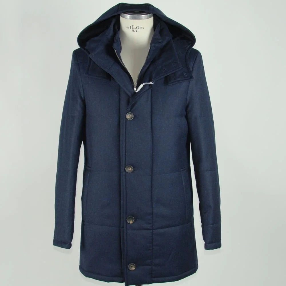 Made in Italy Blue Wool Men’s Jacket - IT48 | M