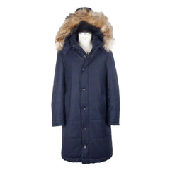 Made in Italy Blue Wool Men’s Raincoat