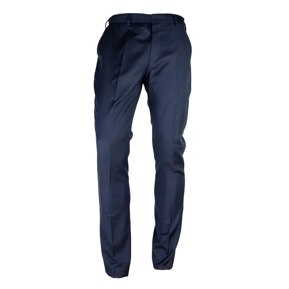 Made in Italy Blue Wool Men’s Trousers - Trousers
