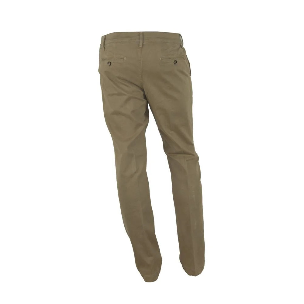 Made in Italy Brown Cotton Men Pant - Chinos