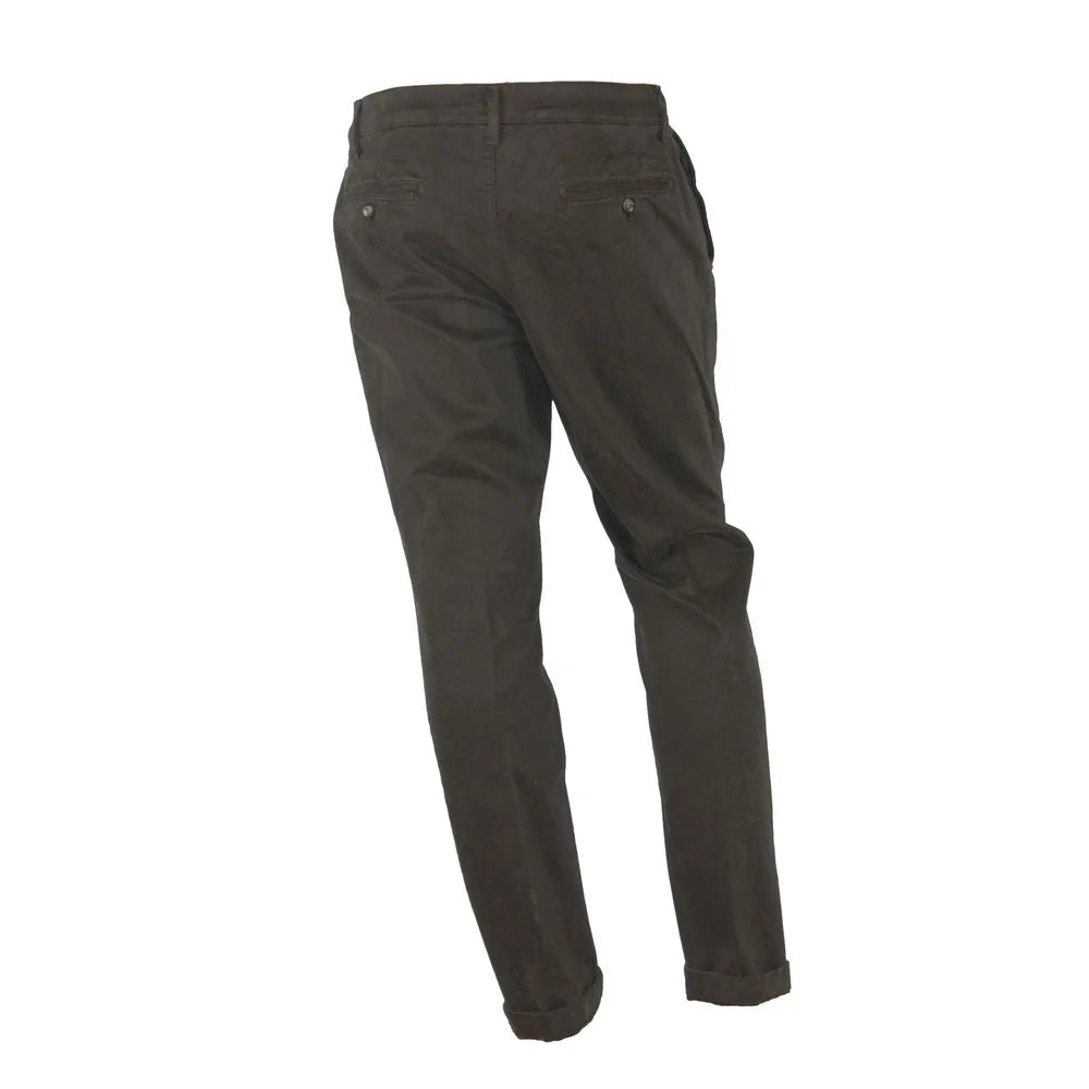 Made in Italy Brown Cotton Men’s Pant - Chinos
