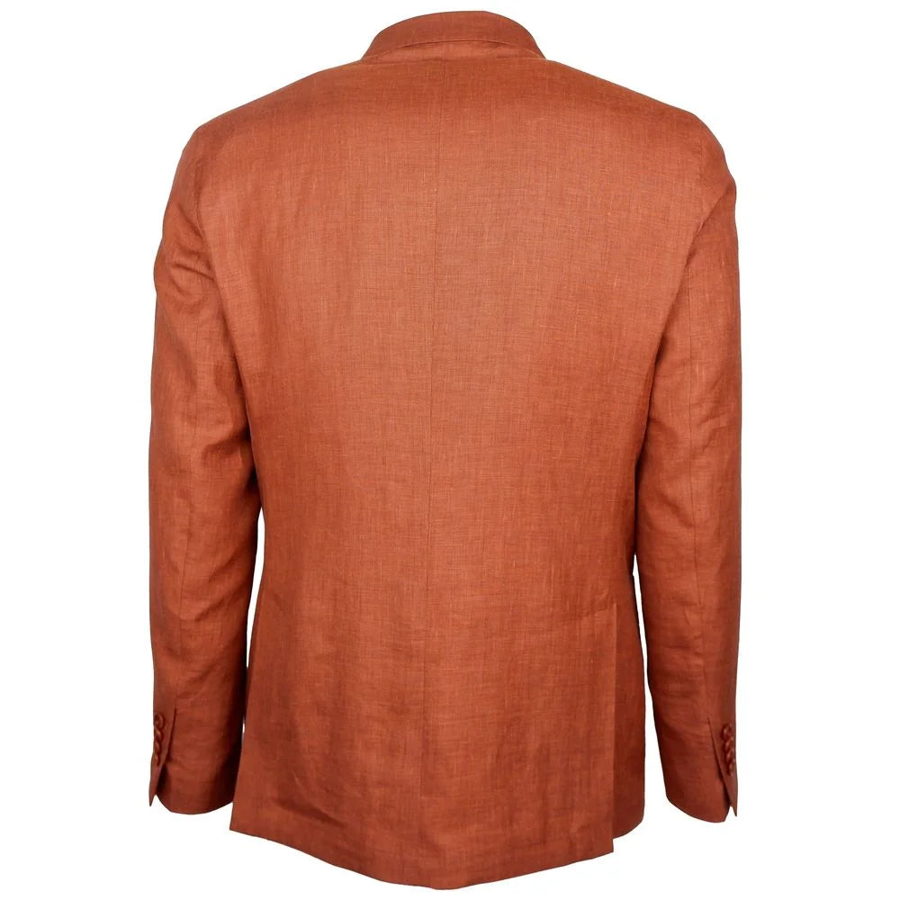 Made in Italy Brown Linen Blazer - IT50 | L