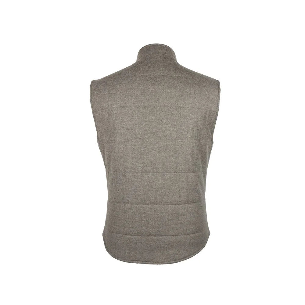 Made in Italy Brown Wool Sleveless Jacket - Vests