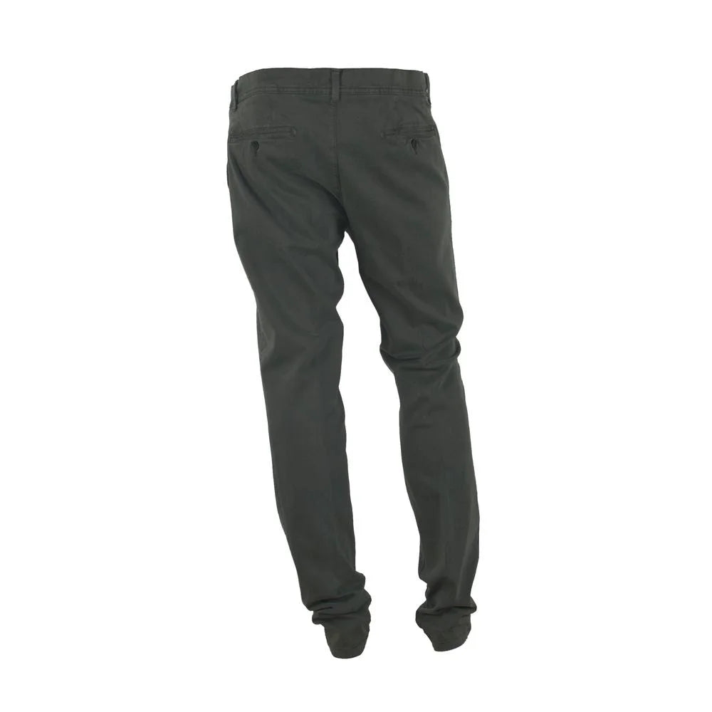 Made in Italy Gray Cotton Men Pant - Trousers