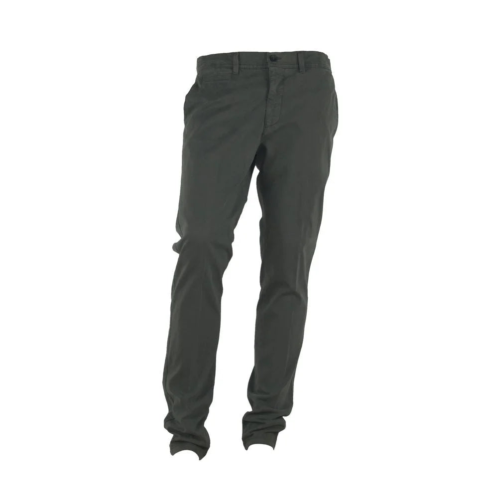 Made in Italy Gray Cotton Men Pant - Trousers