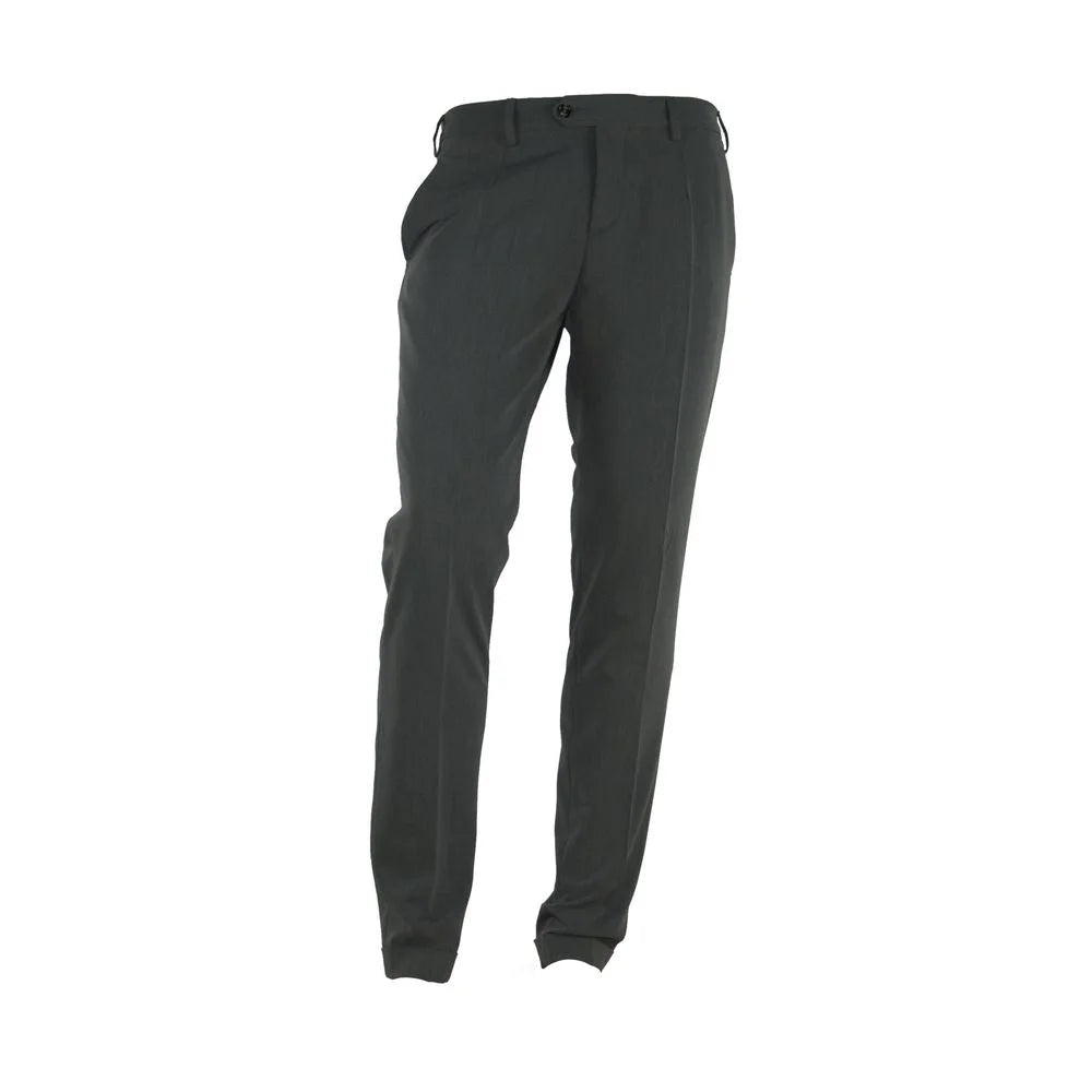 Made in Italy Gray Polyester Men Trousers - Trousers