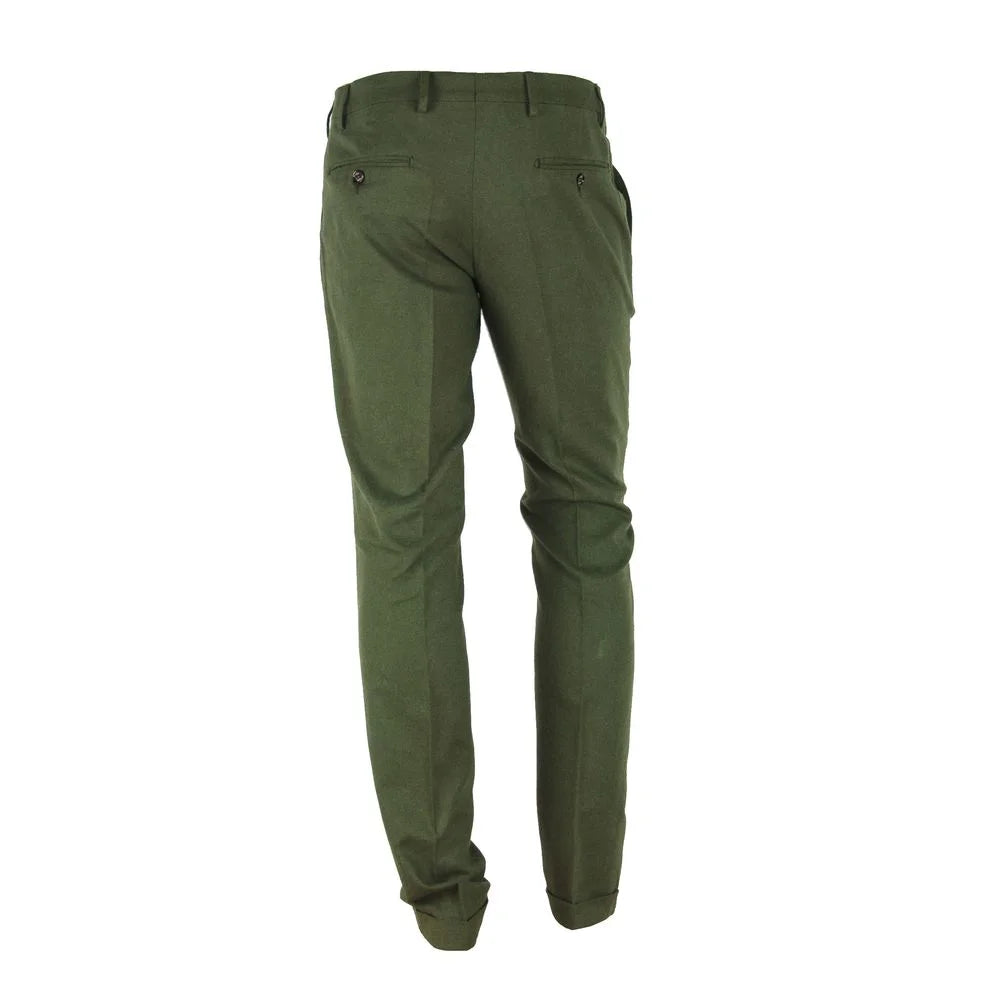 Made in Italy Green Cotton Men Pant - Trousers