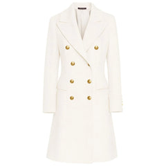 Made in Italy White Wool Women Coat