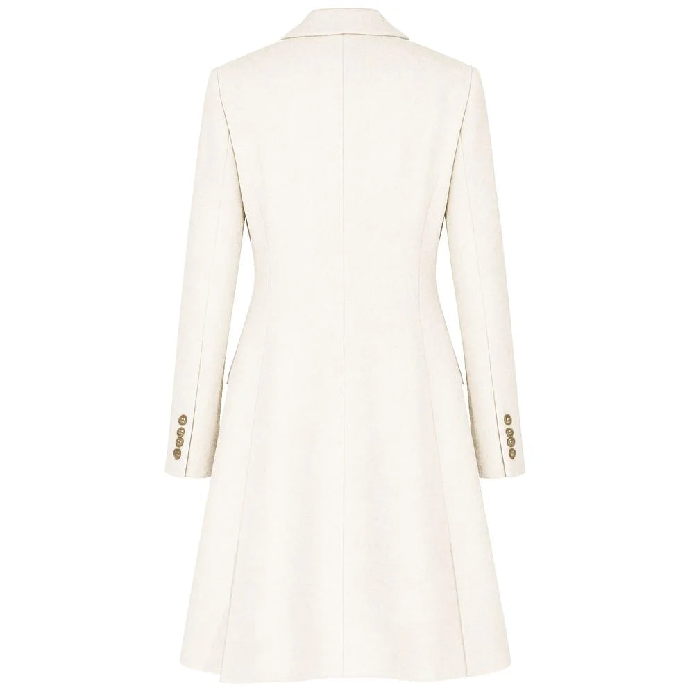 Made in Italy White Wool Women Coat