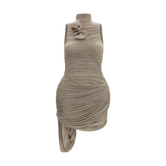 Magda Butrym Beige Copper Cocktail Dress - IT36 | XS