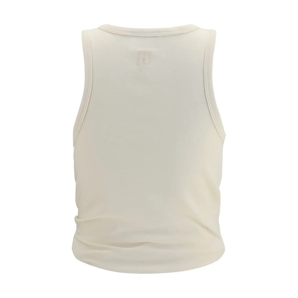 Magda Butrym Beige Cotton Sleeveles T-Shirt - IT38 | S