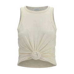 Magda Butrym Beige Cotton Sleeveles T-Shirt - IT38 | S