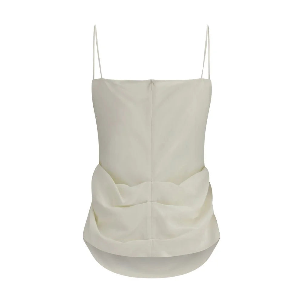 Magda Butrym Beige Silk Top - IT36 | XS