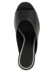 Magda Butrym Black Calfskin Wedge Sandals
