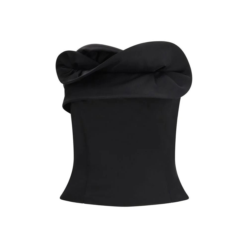 Magda Butrym Black Fleece Wool Top - IT38 | S