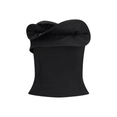 Magda Butrym Black Fleece Wool Top - IT38 | S