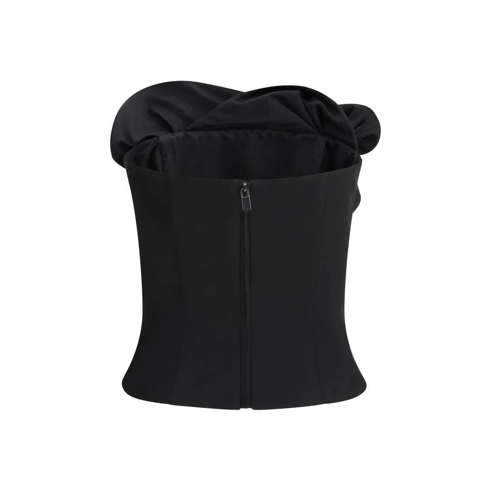 Magda Butrym Black Fleece Wool Top - IT38 | S