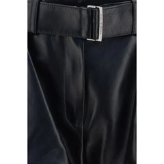 Magda Butrym Black Lambskin Bermuda Shorts