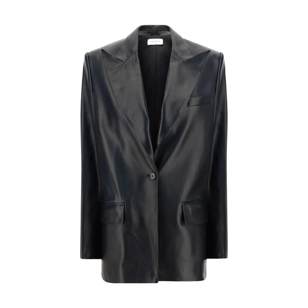 Magda Butrym Black Leather Jacket - IT36 | XS