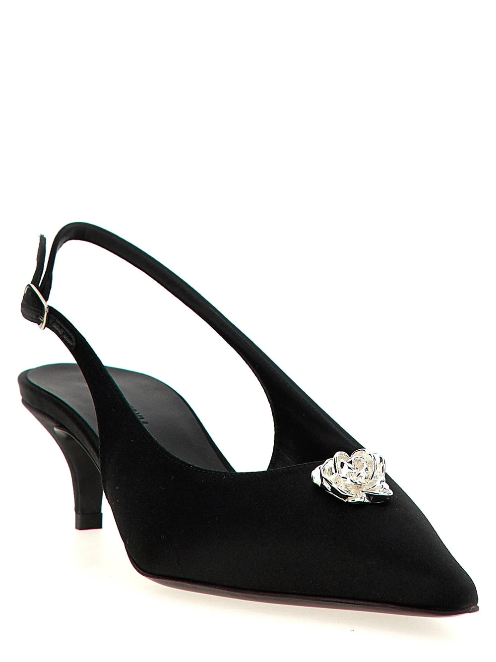 Magda Butrym Black Silk Mid Heel Pumps - EU37.5/US7.5