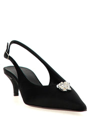Magda Butrym Black Silk Mid Heel Pumps - EU37.5/US7.5