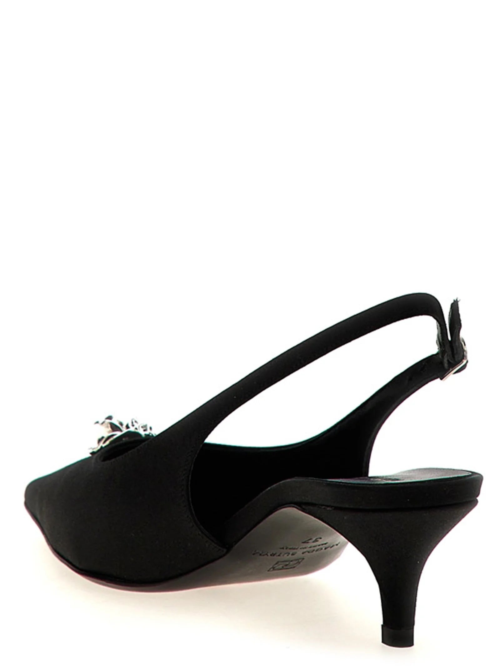 Magda Butrym Black Silk Mid Heel Pumps - EU37.5/US7.5